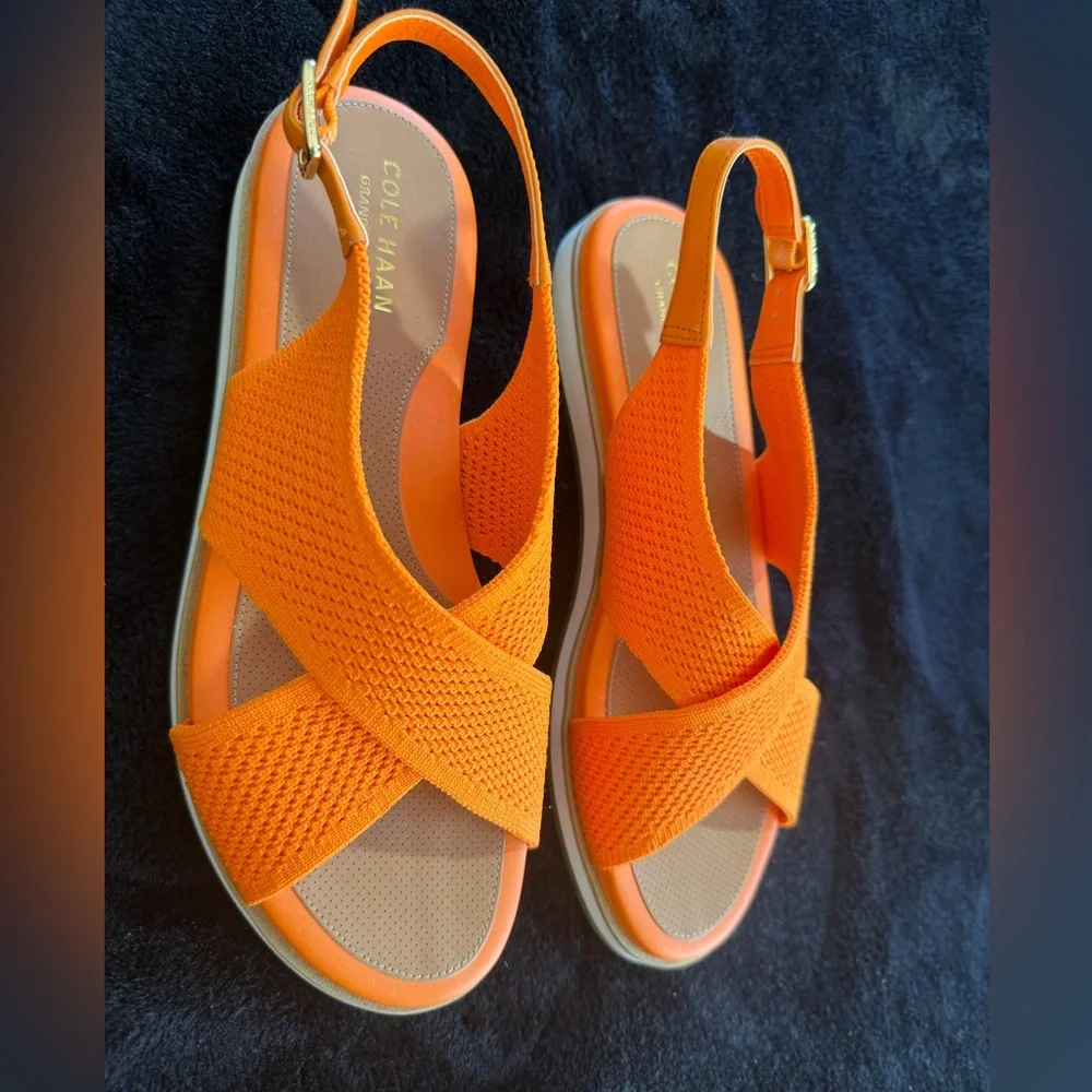 Cole Haan Sandals Orange Mikaela Stitchlite size 8 NWOT - Picture 6 of 11
